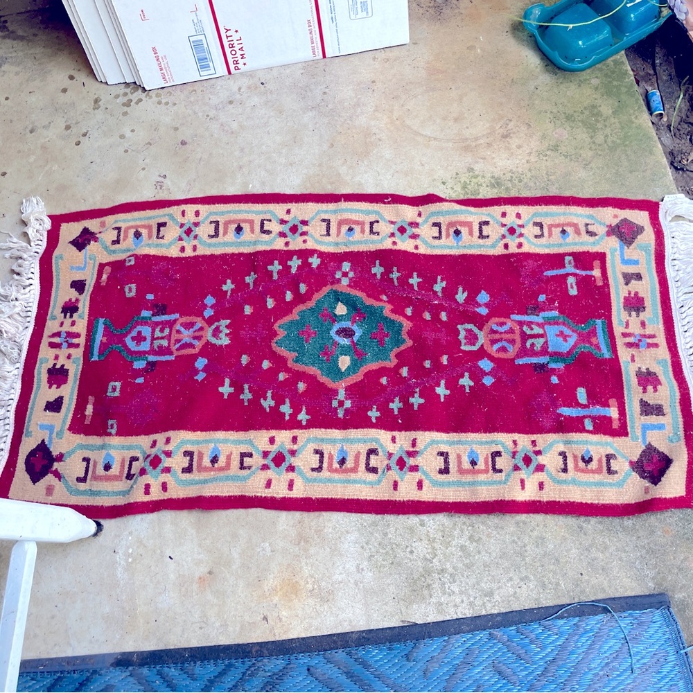 Vintage Hand Woven Navajo Area Accent Rug 44”x21”